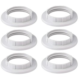 EIHI Pack of 6 Lampshade Reducing Ring Screw Ring E14 White 28 mm Lampshade Screw Ring E14 for Lampshade Holder, Table Lamp, Ceiling Lights, Floor Lampshade Ring E14 Plastic, White