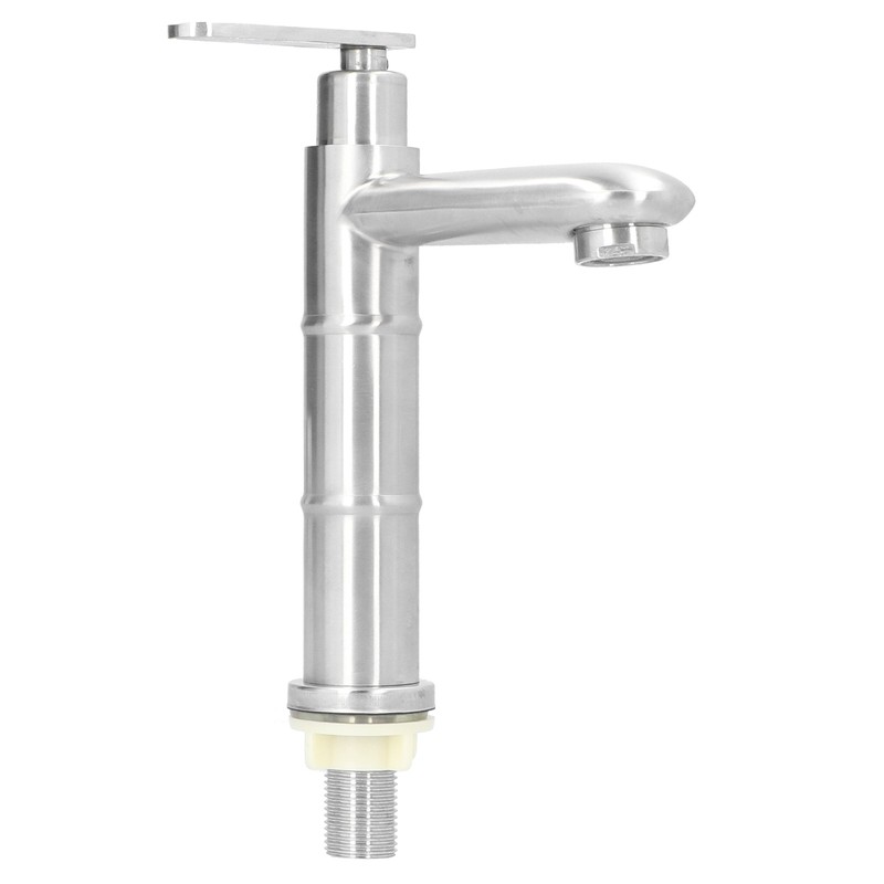 Bamboo Shape Stainless Steel Basin Faucet Cold Water Sink Faucet