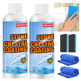 2Pcs Stone Brighten Crystal Plating Agent, Stone Crystal Plating Agent, Marble Stain Remover,Marble Polish, Nano Stone Crystal Plating Agen, Effectively Brightens Ceramic and Stone Coatings 100ml