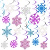 54 PCS Glittery Snowflakes Hanging Swirls Ceiling Streamers Snowflake Hanging