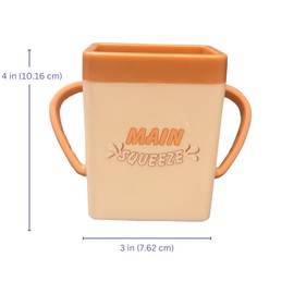 Mommy's Helper Juice Pal Insulated Juice Box Holder, Keeps Drinks Cold, Spill-Proof, Rubberized Handles, Dishwasher Safe, Adorable “Main Squeeze” Graphic, Ideal for Kids (Coastal Coral)