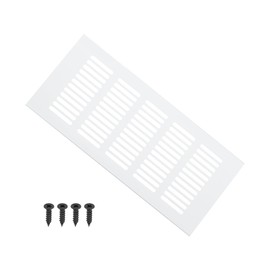 PATIKIL 9 x 4 Inch Door Air Vent Cover, 1 Pcs Heavy Duty Aluminum Grille Ventilation Cover Louvered with Mounting Screws for Cabinet Wardrobe Door, Silver