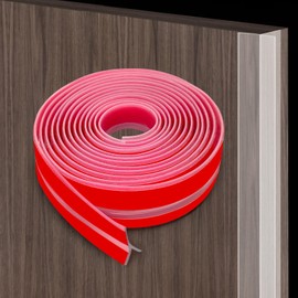 【2024 New Upgrade】 T-Shaped Silicone Weather Stripping Door Seal,1.37" x 20 FT Seal Strip for Door & Windows Gaps, Strong Adhesive Door Draft Stopper for Side of Door,Sliding Door, Transparent