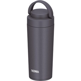 Thermos Water Bottle, Vacuum Insulated Portable Tumbler, Includes Carrying Handle, 14.2 fl oz (420 ml), Metallic Gray JOV-420 MGY