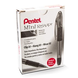 Pentel RSVP Mini Ballpoint Pen, (1.0mm) Medium Line, Orange Ink, 12 pack (BK91MNF-F)