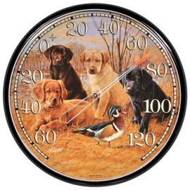 AcuRite 01712 - Termómetro de pared (30,5 cm), diseño de cachorros labrador, multicolor