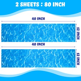 Nuanchu Vinyl Pool Liner Patch Self-Adhesive PVC Repair Patch for Swimming Pools Inflatable Boat(Sky Blue,12 x 80 Inch)