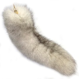 LAIDIC Therian tail fox tail keychain furry tail backpack tassel bag handbag accessories hook pendant Cosplay toy photo (Blue Fox)