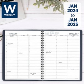 AT-A-GLANCE 2024 Weekly Planner, Quarter-Hourly Appointment Book, 8-1/4" x 11", Large, Navy (709502024)