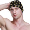 Dallonan Swimming Cap Unisex Adult Swim Cap Monkey Banana Black
