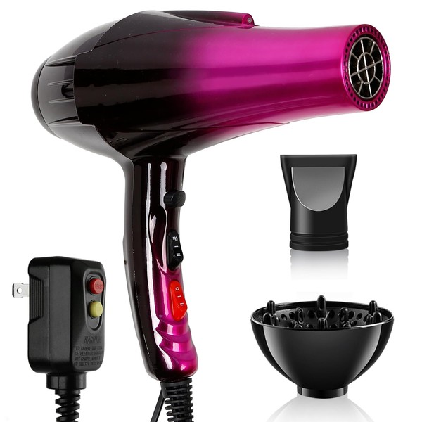 Hair Dryer Ionic Blow Dryer Hair Dryer with Diffuser Attachment Professional Hair Blower Dryer Salon Effect Hot Air Stylers - Health Personal Hair Care Styling Tools Hair Dryers 3500W