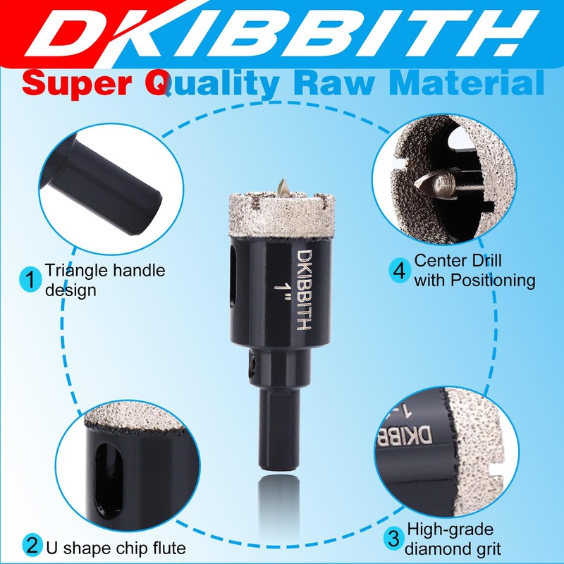 1" Diamond Hole-Saw Bits with Pilot Drill Bit - 2pc