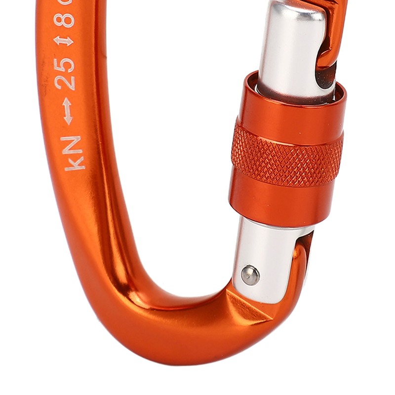 D Carabiner Clip Aluminum Alloy Auto Lock Heavy Duty D