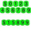 E-Z Line 4" Chartreuse GREEN Black Bubble Numbers Windshield Stickers