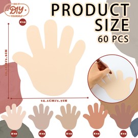 120 Pcs Multiple Color Hand Paper,Multicultural Creative Face Paper to Creative cut,Projects to Creative Craft Group,Diversity Craft Projects,Creative,Design,Decorate,6 Inch