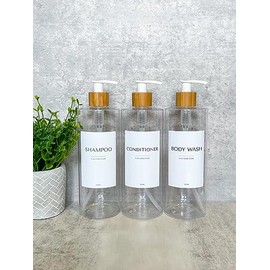 Mrs Hinch inspired Set of three personallised dispenser pump bottles of shampoo, conditioner and body wash