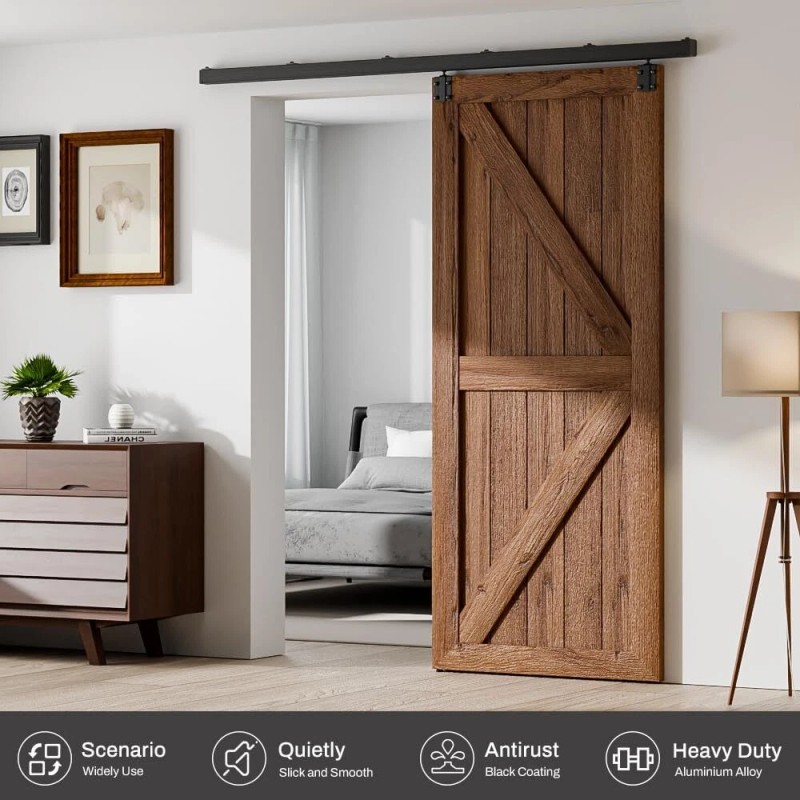 Ccjh 6FT/6.6FT Carbon Steel Box Rail Hardware Sliding Barn Door