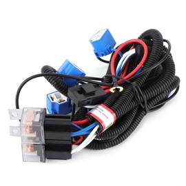 Headlight Relay Wiring, H4 Headlight Relay Wiring Harness 4 Lights Increase Brightness Accessory for Car(24V 130w 80A)