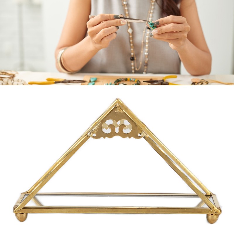 Mirror Jewelry Tray Glass Perfume Storage Tray Jewelry Plate Golden