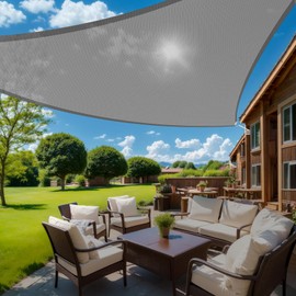 HappyTrends Sun Shades Outdoor Patio,Heavy Duty Shade Sail UV Protection Beach Canopy,Tear and Rust Resistant Wind Sail for Yard Deck Lawn Garden Triangle Sunshade(1 2' X 1 2' X 1 2',Grey)