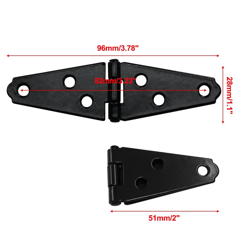 Litoexpe 2 Inch Light Strap Hinge 6 Pcs, Shed Hinges