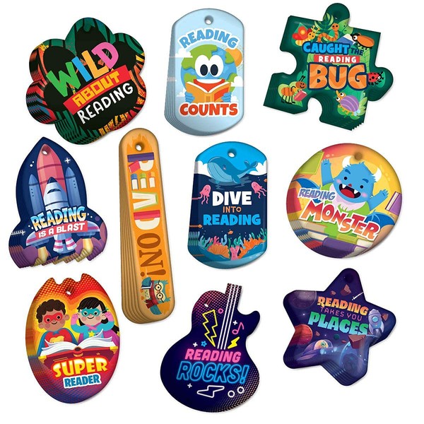 Elementary Student Young Readers Builder Brag Tag Value Pack: 500 Tags (50 Tags for Each Design)