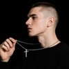 ZAULER Cross Necklace for Men Stainless Steel Inspirational Bible Verse