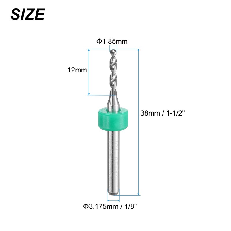 sourcing map PCB Drill Bits 1.85mm Tungsten Carbide Rotary Tool