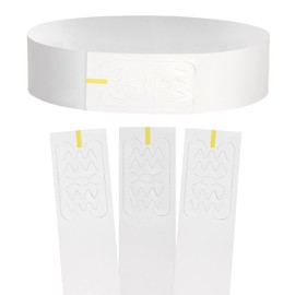 CINECE Wristbands, Disposable, Events, 9 Colors Available, 100, 200, 500, 1000 Sheets, Waterproof, Tear Resistant, Number of People, One-Touch Installation, Suitable for Water Parks, Concerts, Amusement Parks, Re-entry Management (500 Sheets, White)