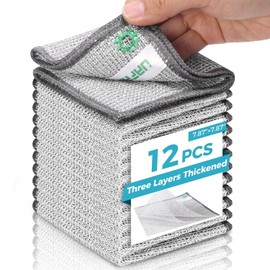 12 PCS Non Scratch Wire Dishcloth, Cleans Fast Without Scratching, Stands Up to Stuck-on Grime, Multi-Surface Safe, Wire Dishwashing Rag Cleaning Power for Everyday Jobs 7.87“ x 7.87”