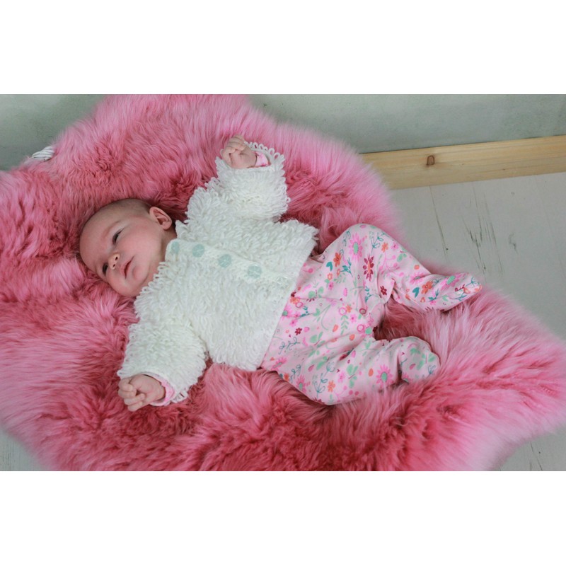 Crochet Pattern for Babies Loopy Cardigan, Babies Double Knitting Crochet