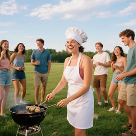 Adjustable Chef Hat for Men and Women, Comfortable Breathable Kitchen Hat, Stretchable Cooking Cap for Adults & Kids, One Size Fits All Professional Baker Hat White