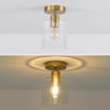 KLSS Brass Semi Flush Mount Ceiling Light,Gold Modern Ceiling Light