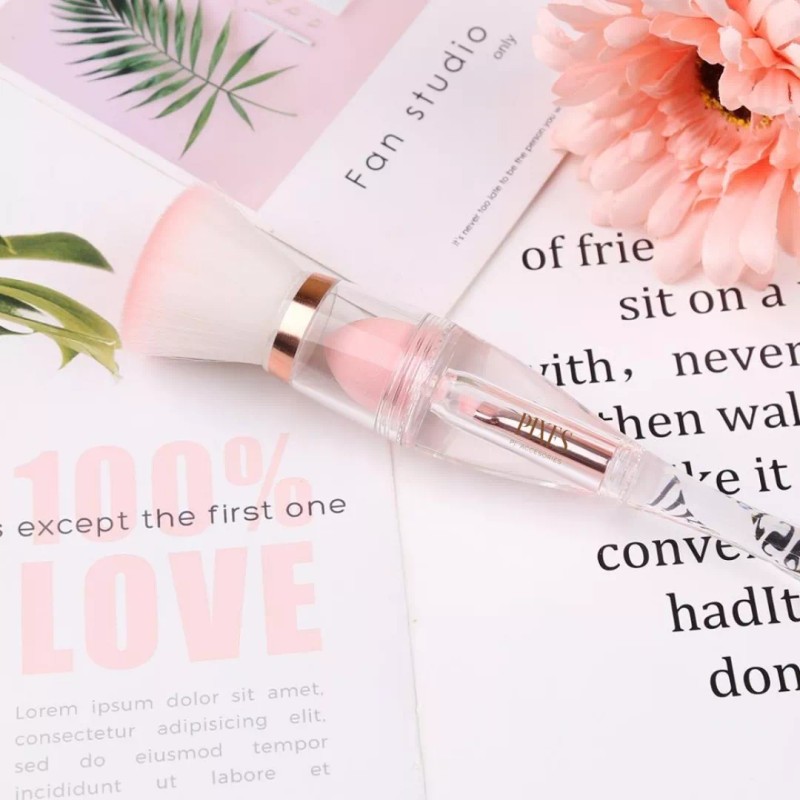 Pixes Brocha De Maquillaje 3 En 1 Multiusos Compacta Y