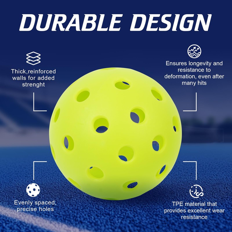 AILANFEI 40 Holes Outdoor Pickleball Balls Elastic High Stability Flight,Outdoor