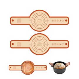 Silicone Bread Sling for Dutch Oven, 2 PCS Non-Stick & Reusable Bread Matt for Sourdough, Food Safe Silicone Slings for Bread Baking with Long Handles, Easy and Stable to Transfer Bread Mat-Orange