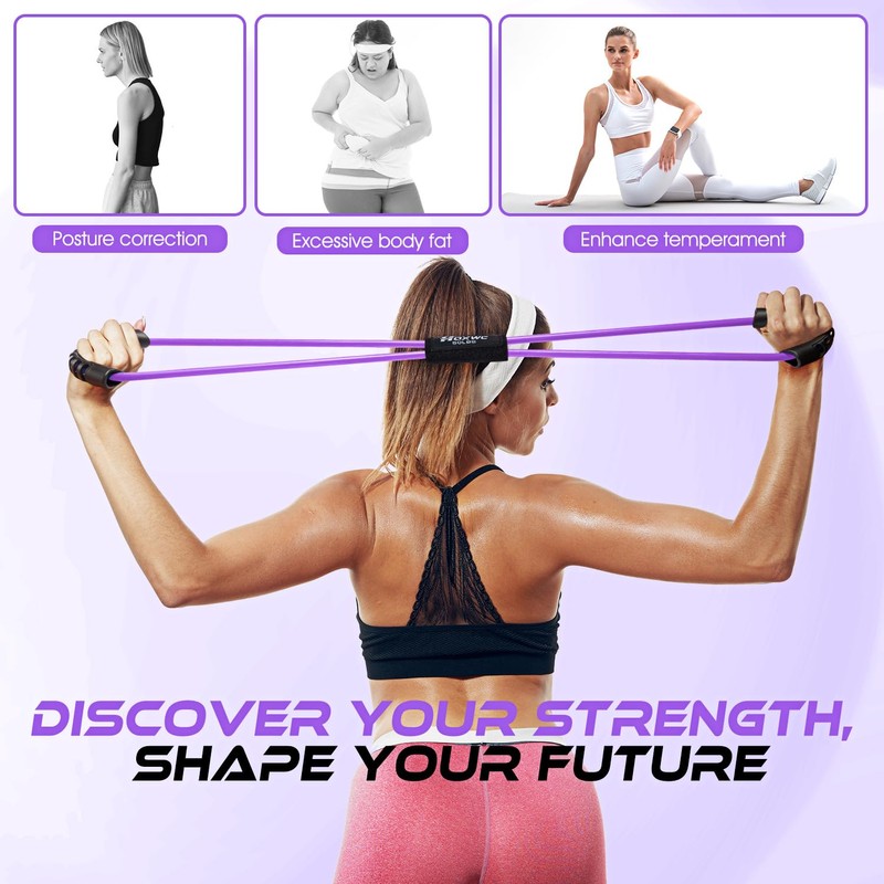 Resistance Bands, Figure 8 Resistance Band, Exercise Bands with Handles,