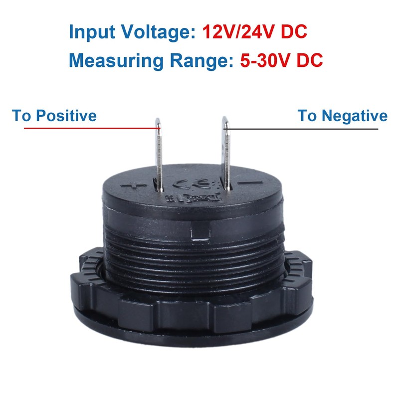 DMWD 1Pc Car Voltage Gauge 12V 24V LED Display Voltmeter