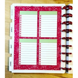 Handmade Christmas Holiday Meal Planner Dashboard Insert 4 use w/ Classic Happy Planner-