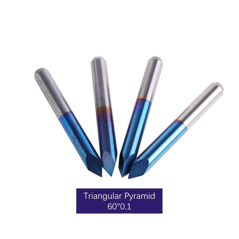 FoxAlien 10pcs Triangular CNC Router Bits V-Bit, 60 Degree 0.1mm