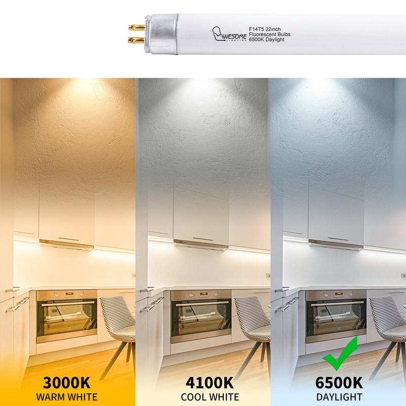 Wesome Lighting 22 Inch F14T5/DL Fluorescent Light Bulb, 6500K Daylight,