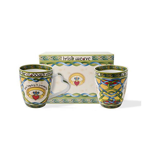 Royal Tara Irish Claddagh Mug Set of Two with Irish