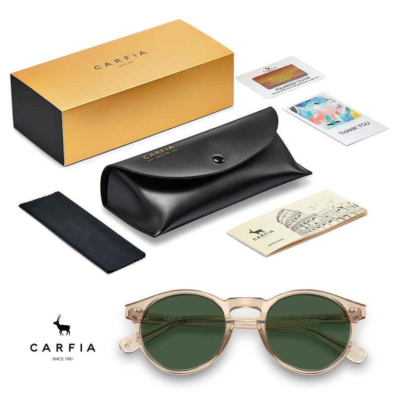 CARFIA Acetate Mens Sunglasses Polarized UV Protection Safety Glasses for