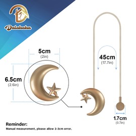 Dalababa 1 Pair Magnetic Curtain Tiebacks Drape Tie Backs Creative Metal Holdbacks Window Curtain Accessories for Home Bedroom Office,Gold Star Moon