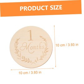 Operitacx 100mm Wooden Baby Milestone Cards 13pcs Set Safe Wooden Slices for Baby Growth Tracking