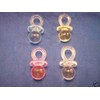 12 Medium Plastic Baby Shower Pacifiers 1.75" Long - Blue