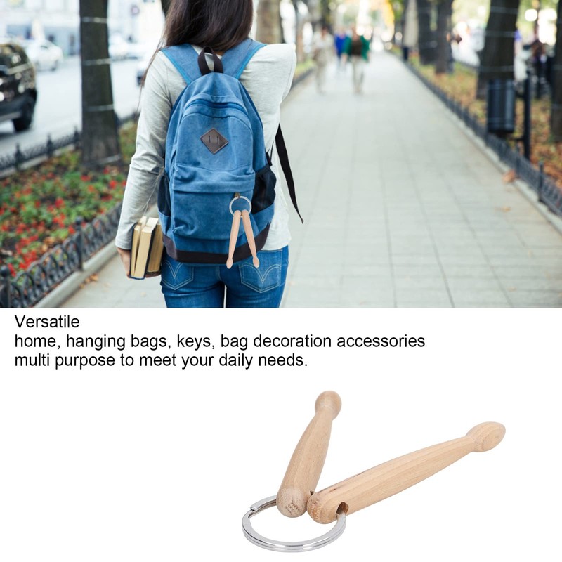 Wooden Drumstick Keyring Drum Stick Keyring Bag Hanging Drummer Decoration