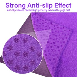 Audasi Yoga Mat Towel Yoga Towel Non Slip Hot Yoga with Mesh Carrying Bag 183 * 63cm Large Gym Towels Quick Dry Portable Breathable Yoga Mat Towel for Bikram Pilates Gym Workout