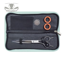 Recubay Left Handed Matte Deluxe Dog Grooming Scissors Great Grooming Shears for All Breeds,Design For Professional Groomer. (7" Curved Lefty)