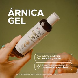 PACALLI Gel de Árnica, 120g, Fórmula Natural con Mentol y Alcanfor para Masajes Corporales